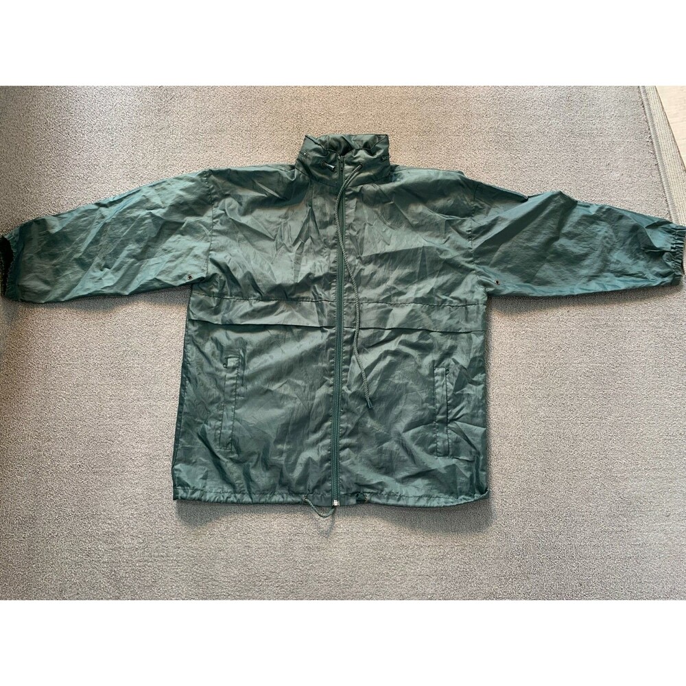 Sols Surf Kids Nylon jacket youth size 15 / 16 Green Zip pockets drawstring Boys